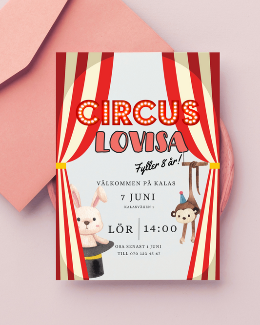 INBJUDNINGSKORT "CIRCUS"